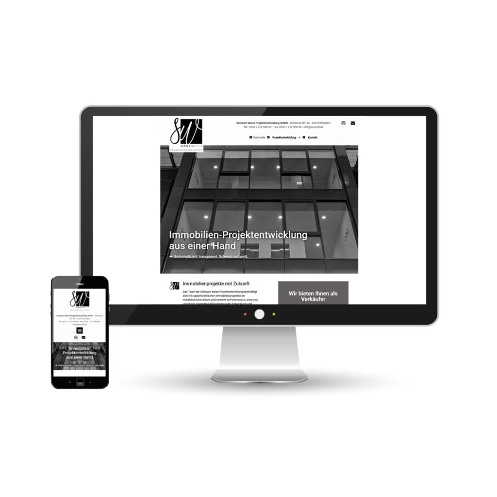 Innovative Online-Präsenz: Die Neue Website für Schwarz Weiss Projektentwicklung GmbH – Entwickelt von Frimar Solutions GbR